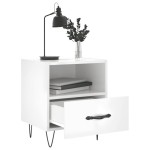 vidaXL Noptiere, 2 buc., alb extralucios, 40x35x47,5 cm, lemn compozit vidaXL Noptiere, 2 buc., alb extralucios, 40x35x47,5 cm, lemn compozit