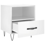 vidaXL Noptiere, 2 buc., alb extralucios, 40x35x47,5 cm, lemn compozit vidaXL Noptiere, 2 buc., alb extralucios, 40x35x47,5 cm, lemn compozit