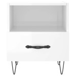 vidaXL Noptiere, 2 buc., alb extralucios, 40x35x47,5 cm, lemn compozit vidaXL Noptiere, 2 buc., alb extralucios, 40x35x47,5 cm, lemn compozit