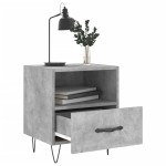 vidaXL Noptiere, 2 buc., gri beton, 40x35x47,5 cm, lemn compozit