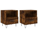 vidaXL Noptiere, 2 buc., stejar fumuriu, 40x35x47,5 cm, lemn compozit vidaXL Noptiere, 2 buc., stejar fumuriu, 40x35x47,5 cm, lemn compozit