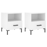 vidaXL Noptiere, 2 buc., alb, 40x35x47,5 cm, lemn compozit