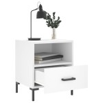 vidaXL Noptiere, 2 buc., alb, 40x35x47,5 cm, lemn compozit