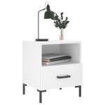 vidaXL Noptiere, 2 buc., alb, 40x35x47,5 cm, lemn compozit