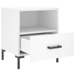 vidaXL Noptiere, 2 buc., alb, 40x35x47,5 cm, lemn compozit