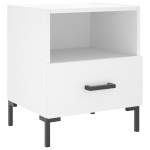vidaXL Noptiere, 2 buc., alb, 40x35x47,5 cm, lemn compozit