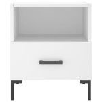 vidaXL Noptiere, 2 buc., alb, 40x35x47,5 cm, lemn compozit