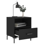 vidaXL Noptiere, 2 buc., negru, 40x35x47,5 cm, lemn compozit vidaXL Noptiere, 2 buc., negru, 40x35x47,5 cm, lemn compozit