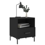 vidaXL Noptiere, 2 buc., negru, 40x35x47,5 cm, lemn compozit vidaXL Noptiere, 2 buc., negru, 40x35x47,5 cm, lemn compozit