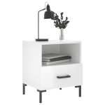 vidaXL Noptiere, 2 buc., alb extralucios, 40x35x47,5 cm, lemn compozit vidaXL Noptiere, 2 buc., alb extralucios, 40x35x47,5 cm, lemn compozit