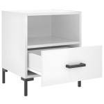 vidaXL Noptiere, 2 buc., alb extralucios, 40x35x47,5 cm, lemn compozit vidaXL Noptiere, 2 buc., alb extralucios, 40x35x47,5 cm, lemn compozit