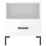 vidaXL Noptiere, 2 buc., alb extralucios, 40x35x47,5 cm, lemn compozit vidaXL Noptiere, 2 buc., alb extralucios, 40x35x47,5 cm, lemn compozit