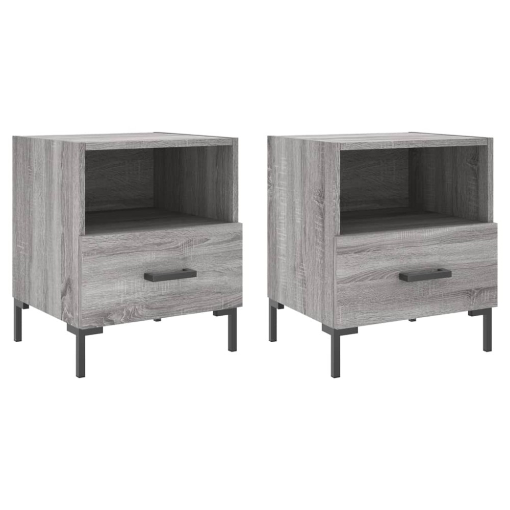 vidaXL Noptiere, 2 buc., gri sonoma, 40x35x47,5 cm, lemn compozit