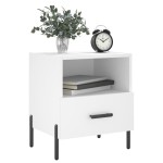 vidaXL Noptiere, 2 buc., alb, 40x35x47,5 cm, lemn compozit vidaXL Noptiere, 2 buc., alb, 40x35x47,5 cm, lemn compozit