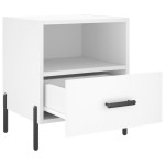 vidaXL Noptiere, 2 buc., alb, 40x35x47,5 cm, lemn compozit vidaXL Noptiere, 2 buc., alb, 40x35x47,5 cm, lemn compozit