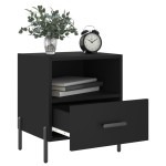 vidaXL Noptiere, 2 buc., negru, 40x35x47,5 cm, lemn compozit vidaXL Noptiere, 2 buc., negru, 40x35x47,5 cm, lemn compozit