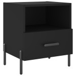 vidaXL Noptiere, 2 buc., negru, 40x35x47,5 cm, lemn compozit vidaXL Noptiere, 2 buc., negru, 40x35x47,5 cm, lemn compozit