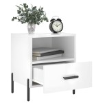 vidaXL Noptiere, 2 buc., alb extralucios, 40x35x47,5 cm, lemn compozit vidaXL Noptiere, 2 buc., alb extralucios, 40x35x47,5 cm, lemn compozit