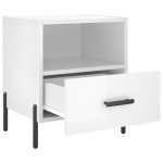 vidaXL Noptiere, 2 buc., alb extralucios, 40x35x47,5 cm, lemn compozit vidaXL Noptiere, 2 buc., alb extralucios, 40x35x47,5 cm, lemn compozit