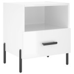 vidaXL Noptiere, 2 buc., alb extralucios, 40x35x47,5 cm, lemn compozit vidaXL Noptiere, 2 buc., alb extralucios, 40x35x47,5 cm, lemn compozit