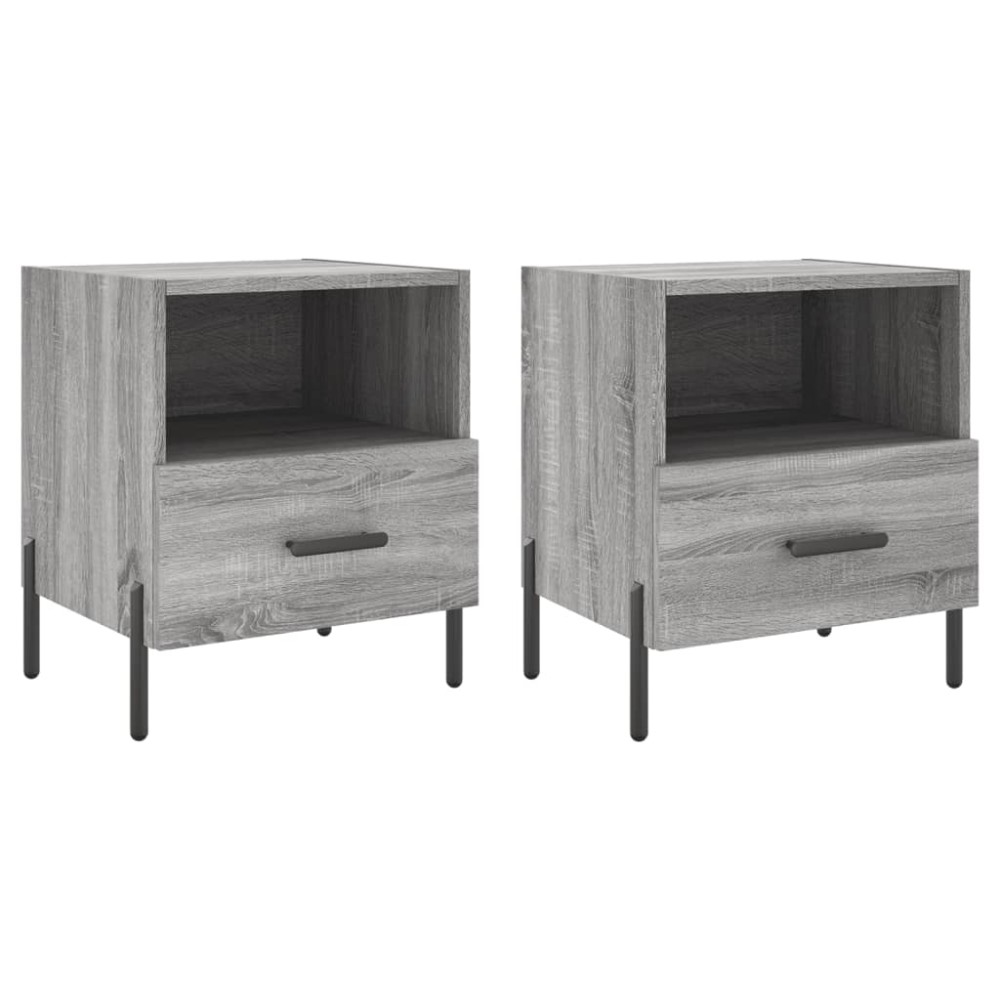 vidaXL Noptiere, 2 buc., gri sonoma, 40x35x47,5 cm, lemn compozit