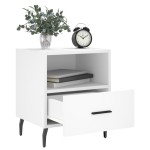 vidaXL Noptiere, 2 buc., alb, 40x35x47,5 cm, lemn compozit