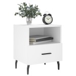 vidaXL Noptiere, 2 buc., alb, 40x35x47,5 cm, lemn compozit