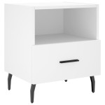 vidaXL Noptiere, 2 buc., alb, 40x35x47,5 cm, lemn compozit