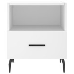 vidaXL Noptiere, 2 buc., alb, 40x35x47,5 cm, lemn compozit