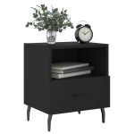 vidaXL Noptiere, 2 buc., negru, 40x35x47,5 cm, lemn compozit vidaXL Noptiere, 2 buc., negru, 40x35x47,5 cm, lemn compozit