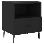 vidaXL Noptiere, 2 buc., negru, 40x35x47,5 cm, lemn compozit vidaXL Noptiere, 2 buc., negru, 40x35x47,5 cm, lemn compozit