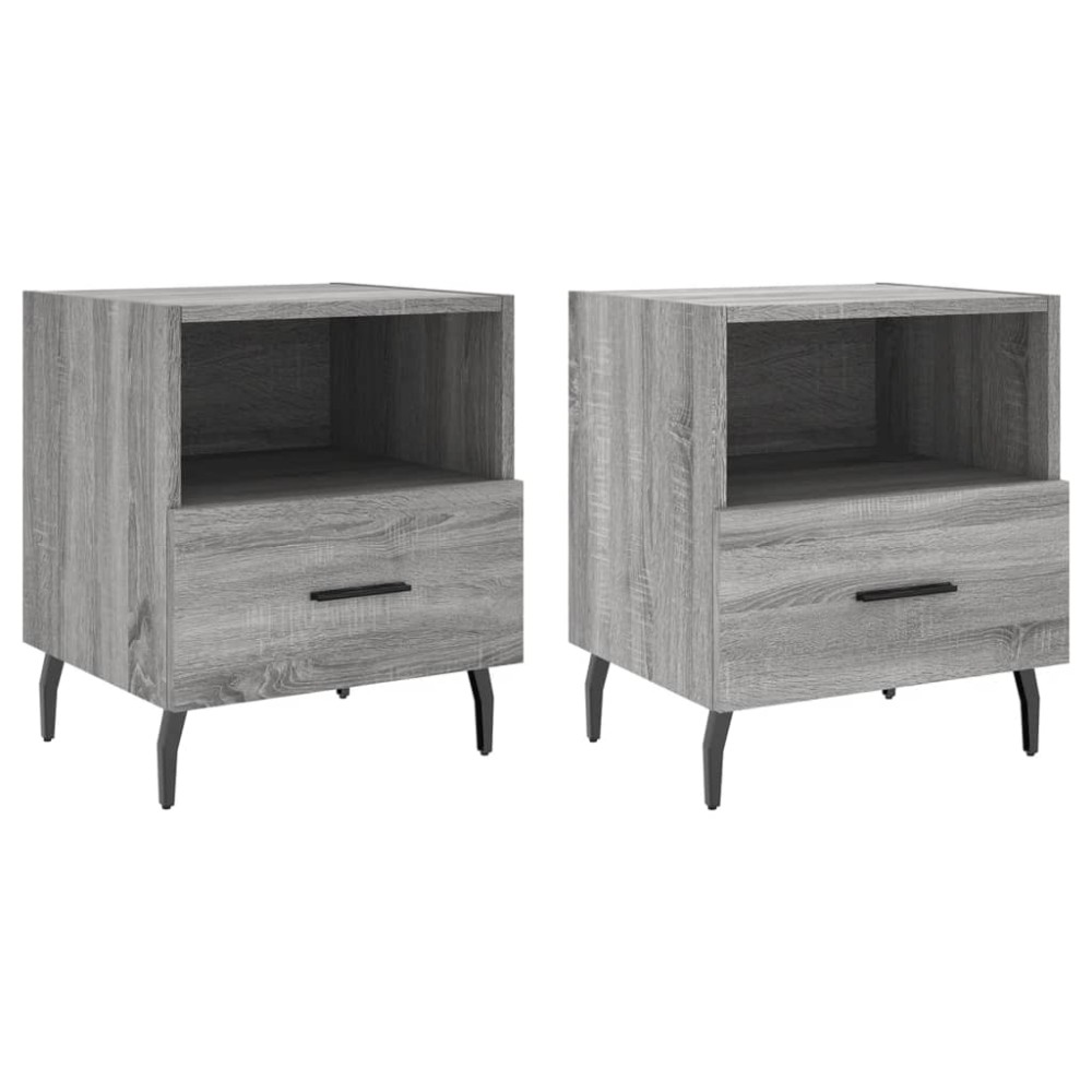 vidaXL Noptiere, 2 buc., gri sonoma, 40x35x47,5 cm, lemn compozit