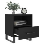 vidaXL Noptiere, 2 buc., negru, 40x35x47,5 cm, lemn compozit vidaXL Noptiere, 2 buc., negru, 40x35x47,5 cm, lemn compozit