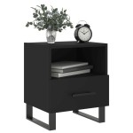 vidaXL Noptiere, 2 buc., negru, 40x35x47,5 cm, lemn compozit vidaXL Noptiere, 2 buc., negru, 40x35x47,5 cm, lemn compozit