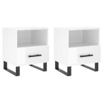 vidaXL Noptiere, 2 buc., alb extralucios, 40x35x47,5 cm, lemn compozit vidaXL Noptiere, 2 buc., alb extralucios, 40x35x47,5 cm, lemn compozit