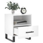vidaXL Noptiere, 2 buc., alb extralucios, 40x35x47,5 cm, lemn compozit vidaXL Noptiere, 2 buc., alb extralucios, 40x35x47,5 cm, lemn compozit