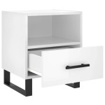 vidaXL Noptiere, 2 buc., alb extralucios, 40x35x47,5 cm, lemn compozit vidaXL Noptiere, 2 buc., alb extralucios, 40x35x47,5 cm, lemn compozit