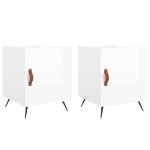 vidaXL Noptiere, 2 buc., alb extralucios, 40x40x50 cm, lemn compozit