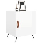 vidaXL Noptiere, 2 buc., alb extralucios, 40x40x50 cm, lemn compozit