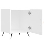 vidaXL Noptiere, 2 buc., alb extralucios, 40x40x50 cm, lemn compozit