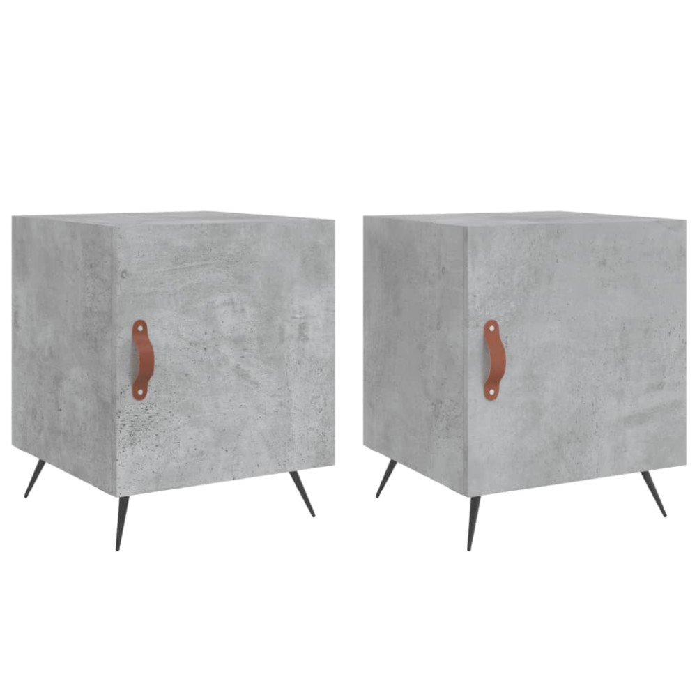 vidaXL Noptiere, 2 buc., gri beton, 40x40x50 cm, lemn compozit