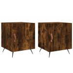 vidaXL Noptiere, 2 buc., stejar fumuriu, 40x40x50 cm, lemn compozit vidaXL Noptiere, 2 buc., stejar fumuriu, 40x40x50 cm, lemn compozit