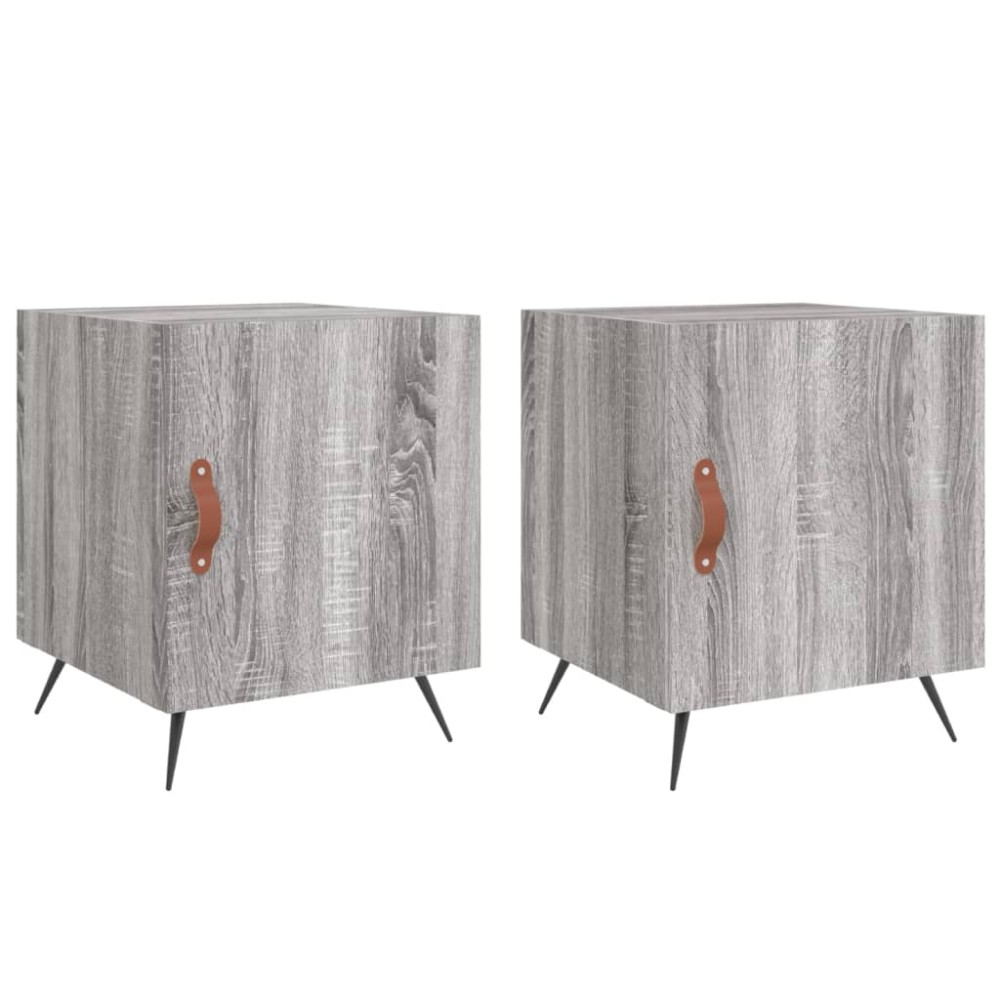 vidaXL Noptiere, 2 buc., gri sonoma, 40x40x50 cm, lemn compozit