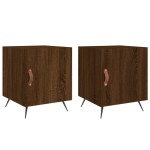 vidaXL Noptiere, 2 buc., stejar maro, 40x40x50 cm, lemn compozit vidaXL Noptiere, 2 buc., stejar maro, 40x40x50 cm, lemn compozit