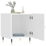 vidaXL Noptiere, 2 buc., alb, 40x40x50 cm, lemn compozit vidaXL Noptiere, 2 buc., alb, 40x40x50 cm, lemn compozit