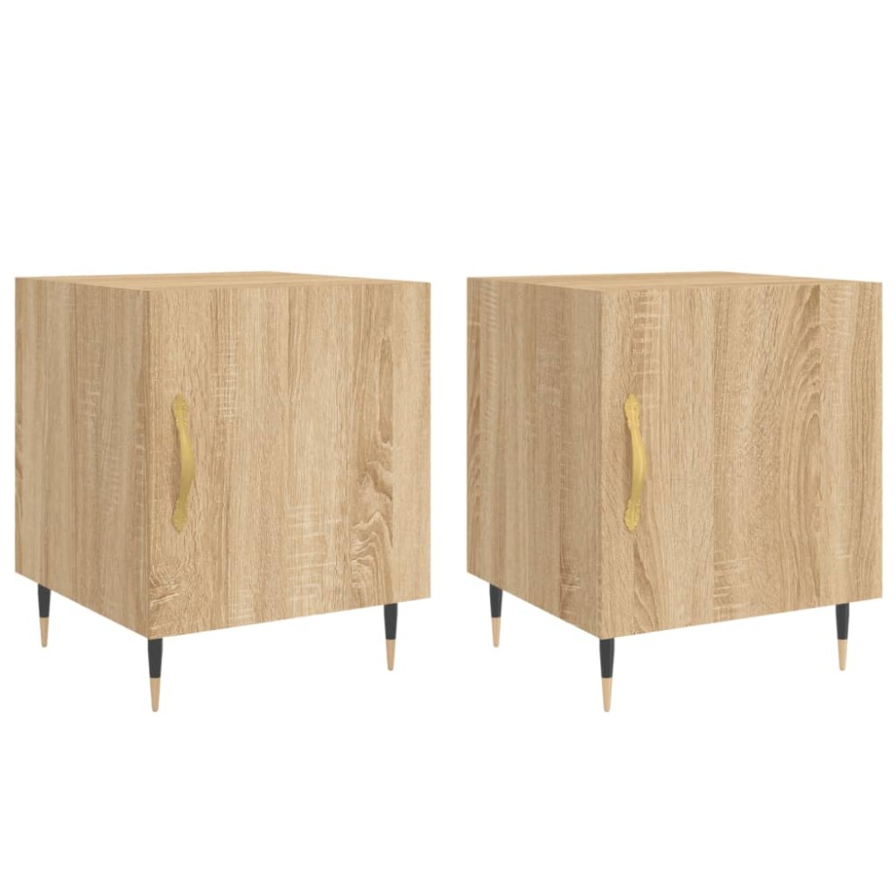 vidaXL Noptiere, 2 buc., stejar sonoma, 40x40x50 cm, lemn compozit