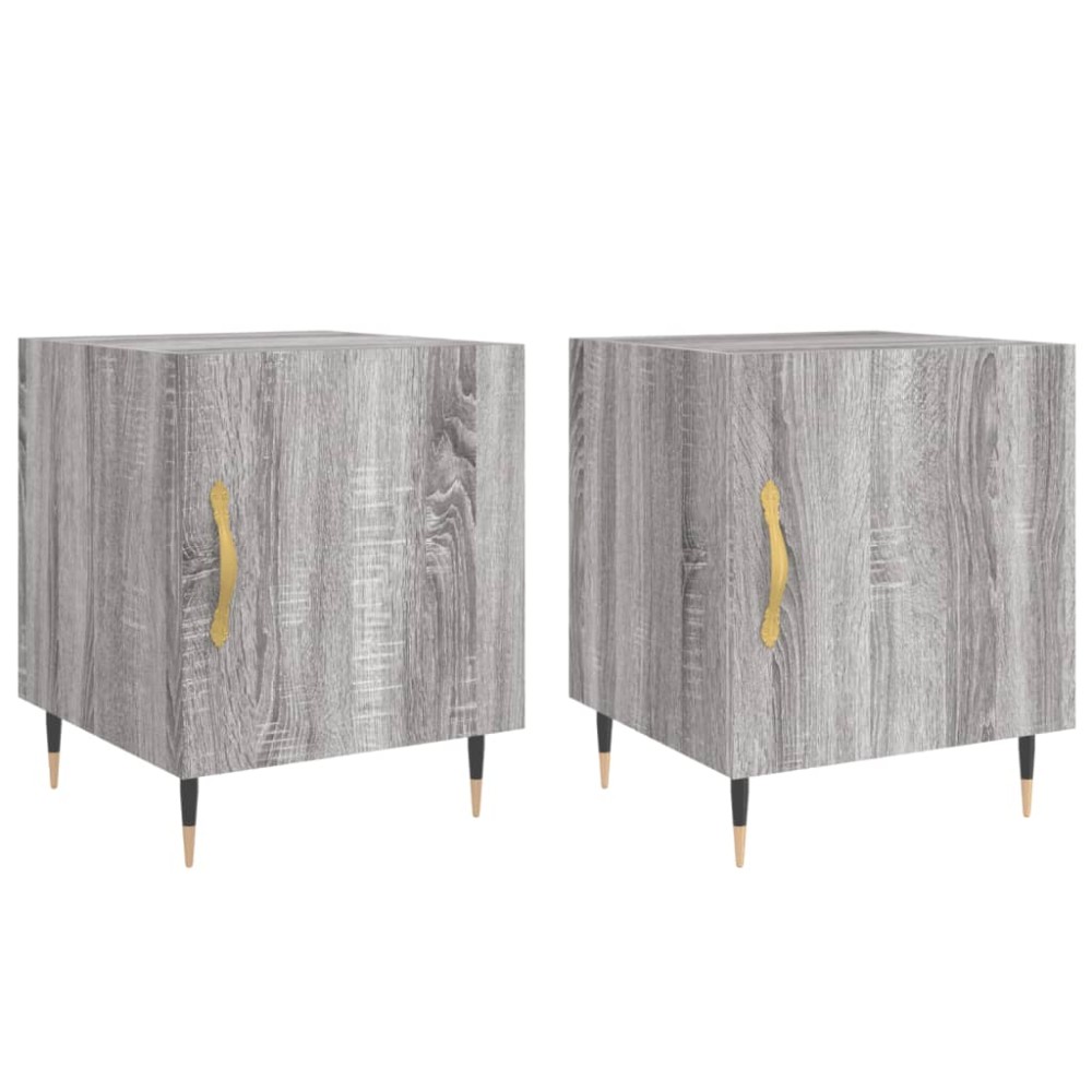 vidaXL Noptiere, 2 buc., gri sonoma, 40x40x50 cm, lemn compozit