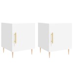 vidaXL Noptiere, 2 buc., alb, 40x40x50 cm, lemn compozit