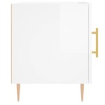 vidaXL Noptiere, 2 buc., alb extralucios, 40x40x50 cm, lemn compozit vidaXL Noptiere, 2 buc., alb extralucios, 40x40x50 cm, lemn compozit