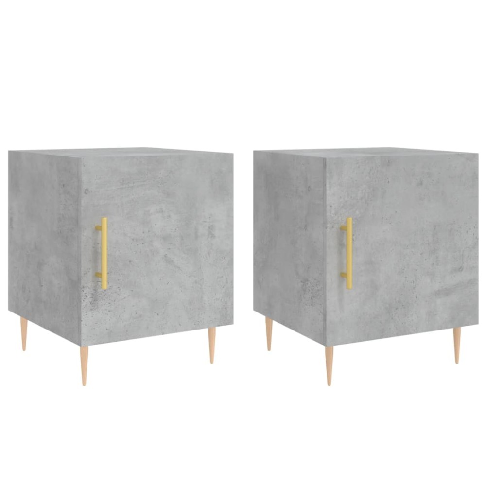 vidaXL Noptiere, 2 buc., gri beton, 40x40x50 cm, lemn compozit
